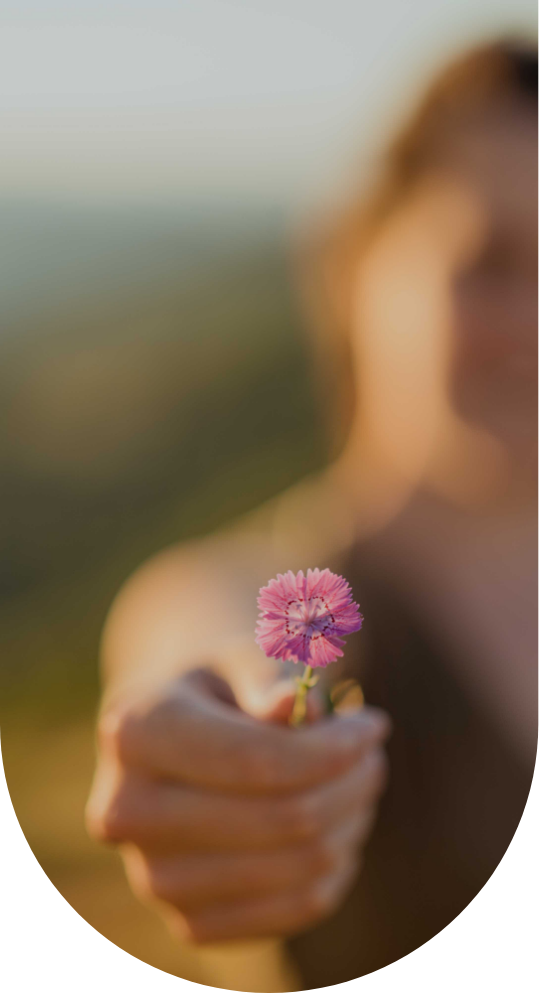 fleur dans une main